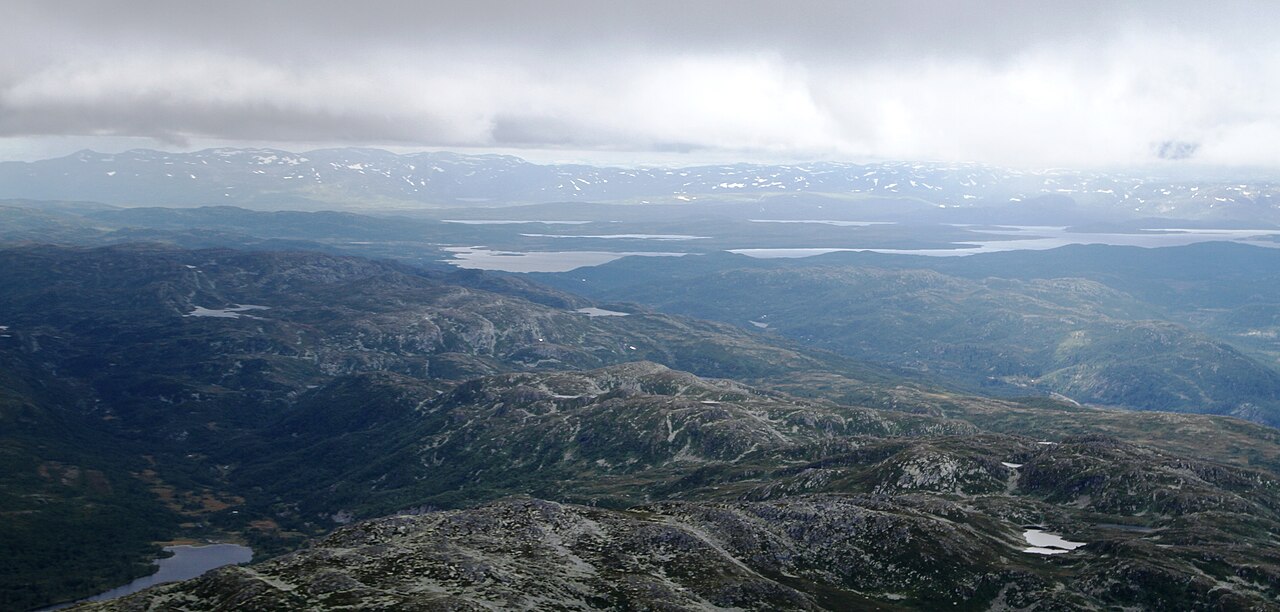 Utsikt over Hardangervidda-platået ved Tinn kommune
