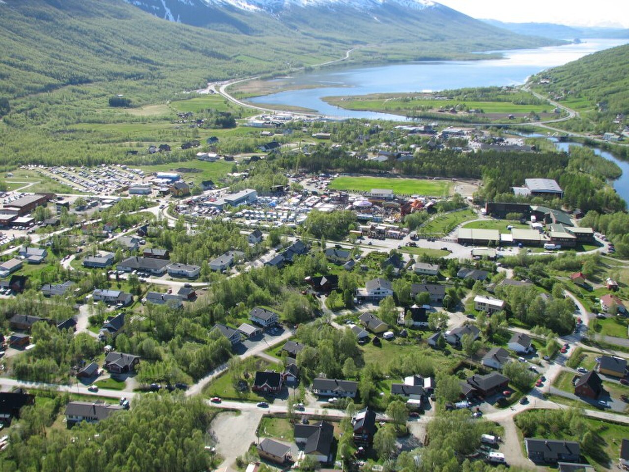 Oversiktsbilde av Nordkjosbotn i Balsfjord kommune